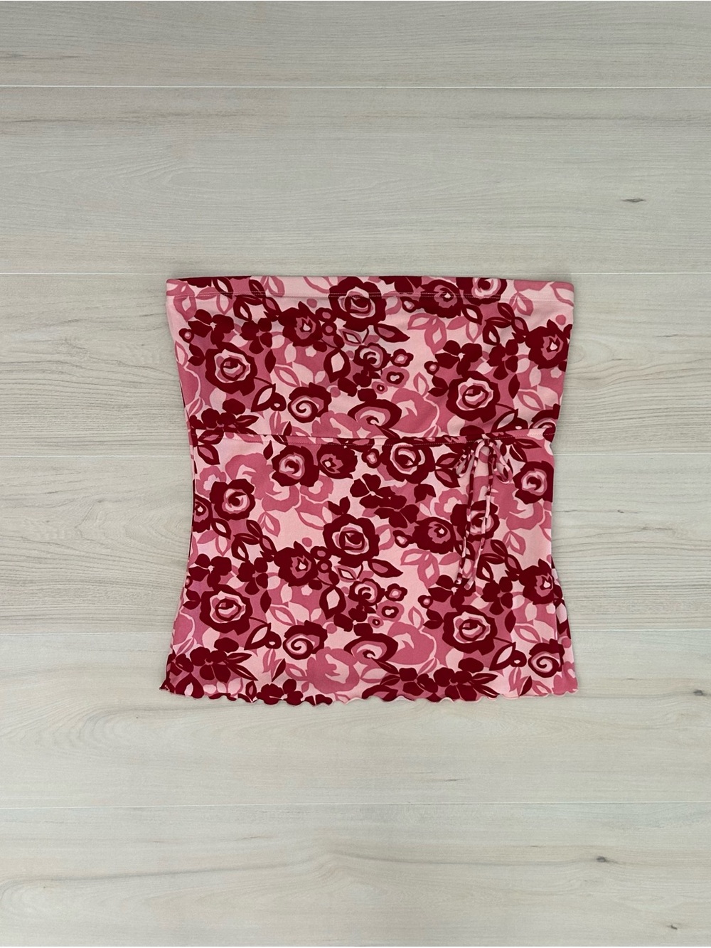 floral i.n.c tube top with side tie